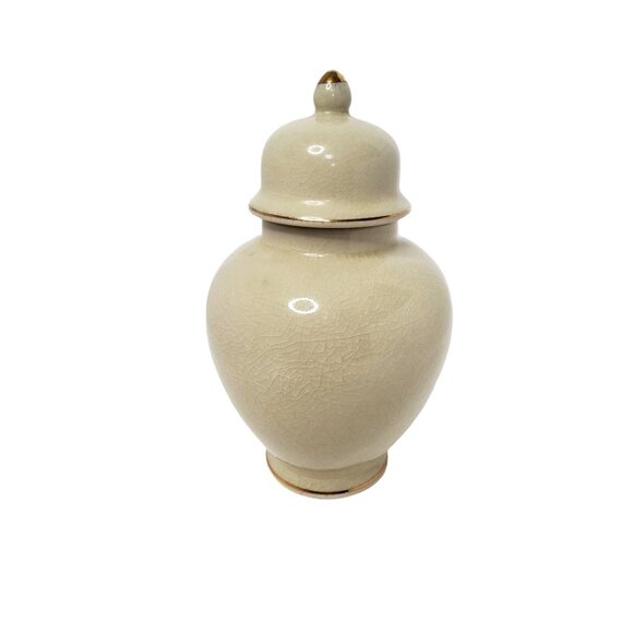 vintage japan satsuma crackle porcelain peacock and floral design ginger jar. - Picture 8 of 9